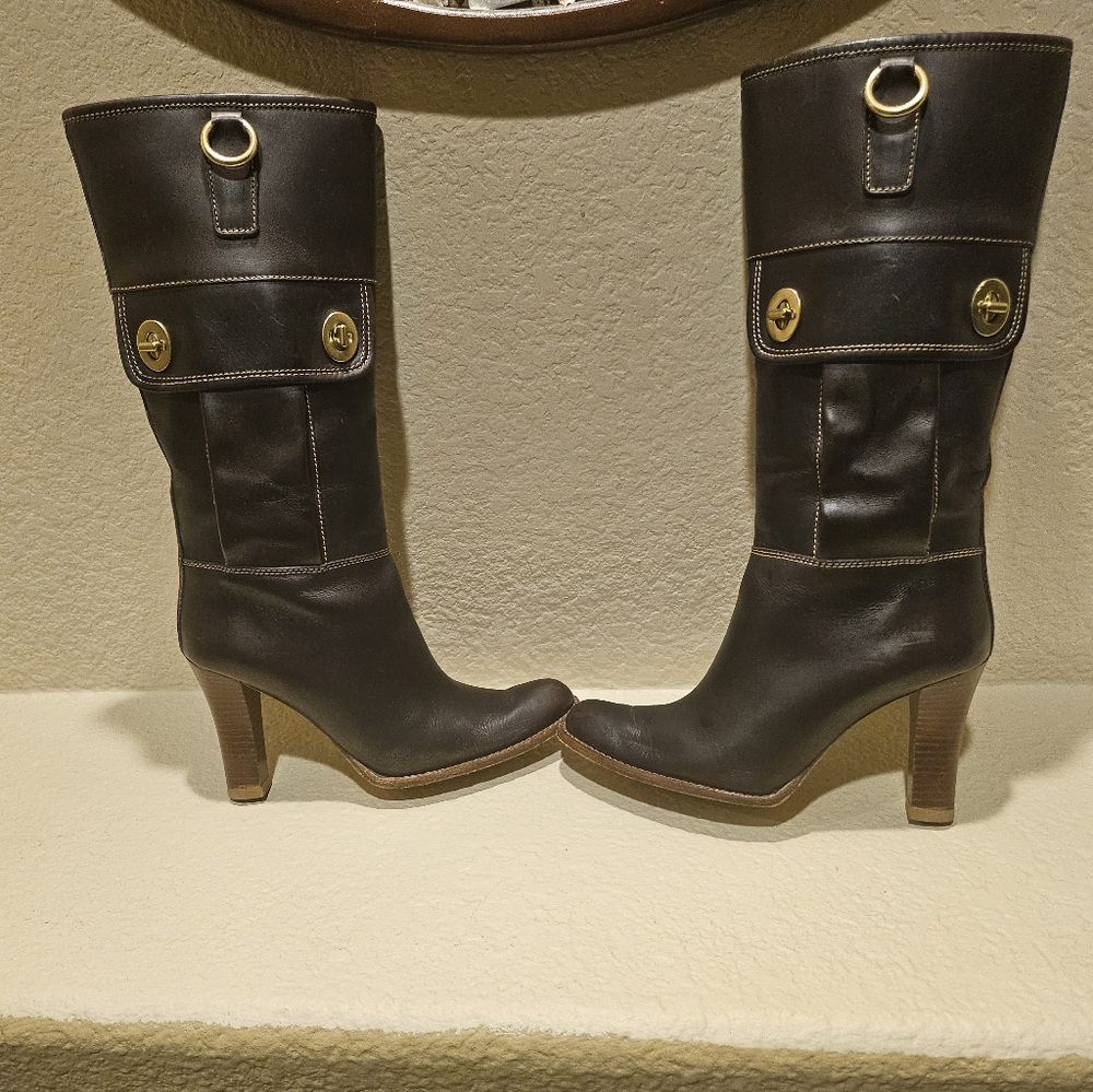 Authenic Coach  Boots, Size 7, Made in Italy Pull Up Boots